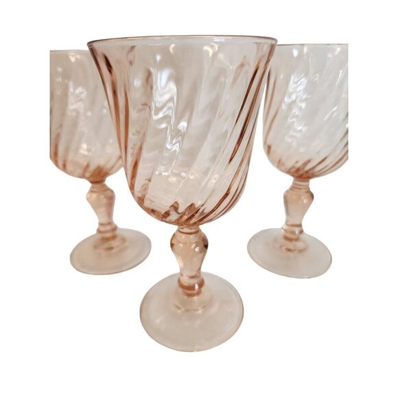 Vintage Luminarc in Verriere D'Arques France  Rosaline Pink Swirl 1970's - Picture 10 of 12